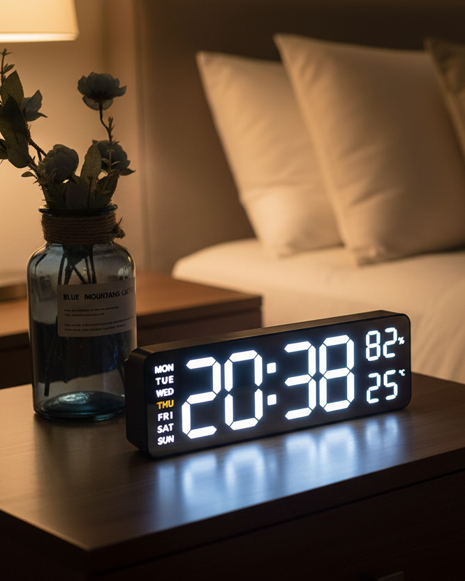 LED Digital Clock Nightstand Lifestyle